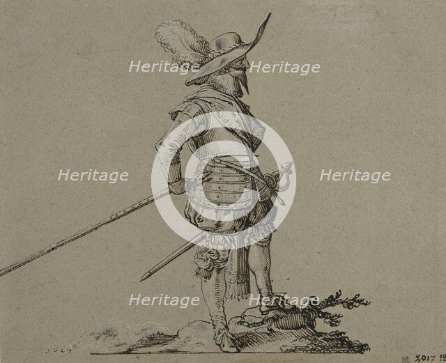 Officer facing right, holding spear. Creator: Herman Breekerveld.