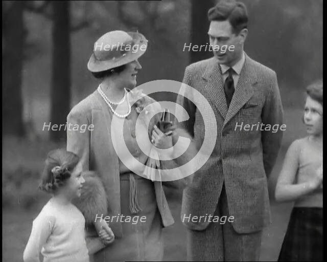 George VI, His Majesty The King, Elizabeth, Her Majesty The Queen, and the Princesses..., 1936. Creator: British Pathe Ltd.