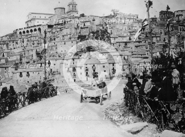 Maurice Fabry in an Itala, in the Targa Florio race, Sicily, 1907. Artist: Unknown