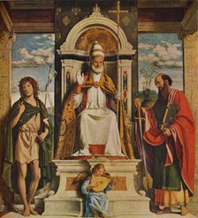 'St. Peter Enthroned with St. John the Baptist and St. Paul', 1515-1516, (1930). Creator: Giovanni Battista Cima da Conegliano.