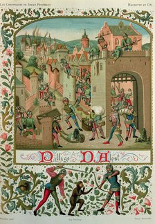Take and pillage of Alost and Grammont by the inhabitants of Gant (1380), Miniature in 'Chronique…