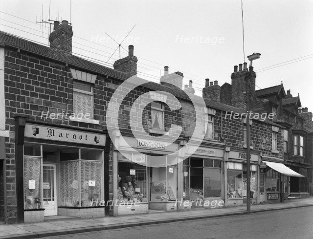 A terrace of late Vistorian shops in Bank Street, Mexborough, South Yorkshire, 1963. Artist: Michael Walters