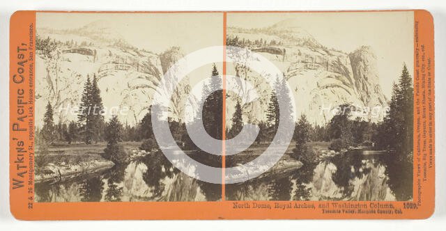 North Dome, Royal Arches and Washington Column, Yosemite Valley, Mariposa County, Cal., 1861/76. Creator: Carleton Emmons Watkins.