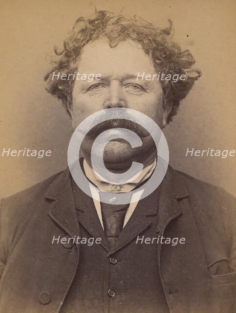 Naudet. Gervais. 40 ans, né à Echaleau (Côte-d'Or). Menuisier. Anarchiste. 10/3/94. , 1894. Creator: Alphonse Bertillon.