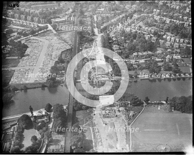 Twickenham Bridge under construction, Twickenham, Richmond Upon Thames, c1930s. Creator: Arthur William Hobart.