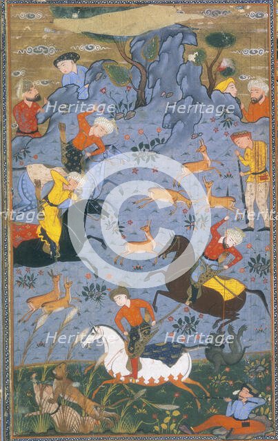 Hunters on horseback hunting deer, 1595. Creator: Anon.