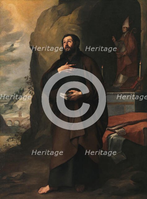 Saint Adelelmus of Burgos, c1655. Creator: Murillo, Bartolomé Estebàn (1617-1682).
