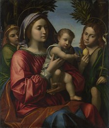 The Virgin and Child with the Baptist and an Angel, c. 1516. Artist: Morando, Paolo (ca 1486/8 - 1522)