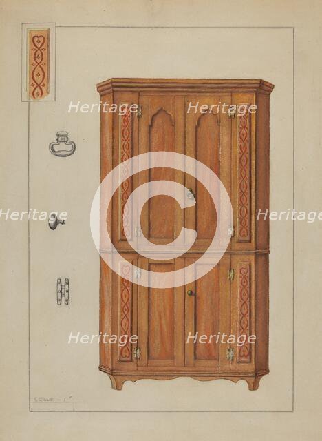 Pa. German Cupboard, c. 1936. Creator: Edgar L. Pearce.