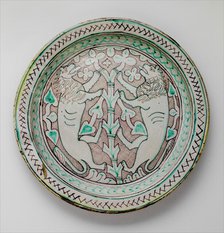 Dish with Rampant Lions, Italian, early 15th century. Creator: Unknown.