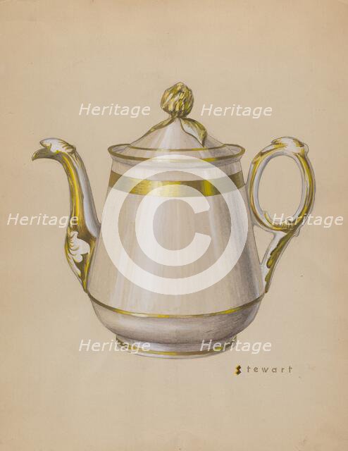 Teapot, c. 1937. Creator: Robert Stewart.