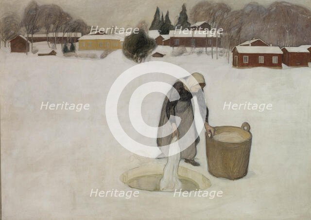 Washing on the Ice, 1900. Creator: Pekka Halonen.