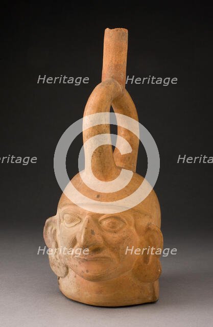 Portrait Vessel of a Figure with Large Disk Earflares, 100 B.C./A.D. 500. Creator: Unknown.