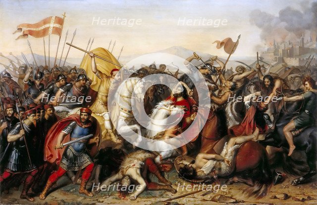 The Battle of Saucourt-en-Vimeu on 3 August 881. Artist: Dassy, Jean-Joseph (1791-1865)