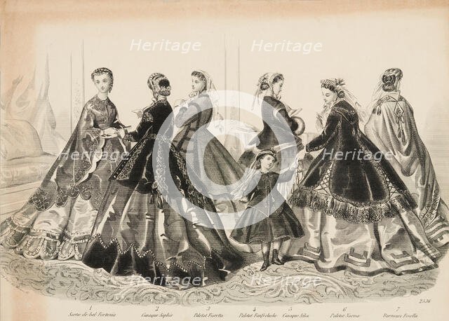 Costume plate - Le Follet, 1865-1866. Creator: Unknown.