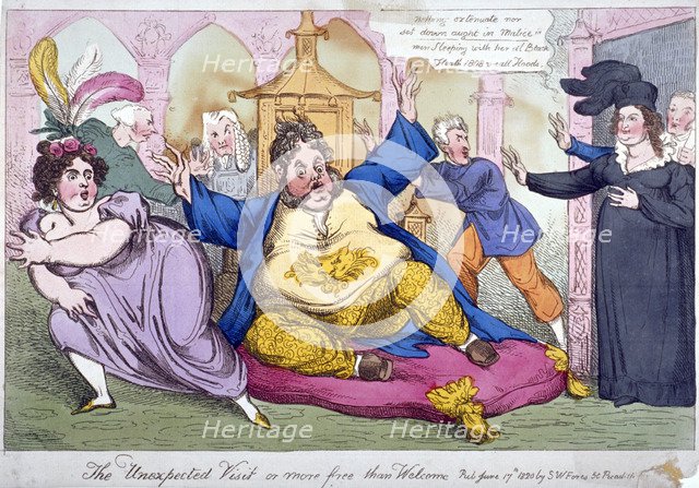 'The Unexpected Visit or more free than welcome', 1820.                                     Artist: Anon