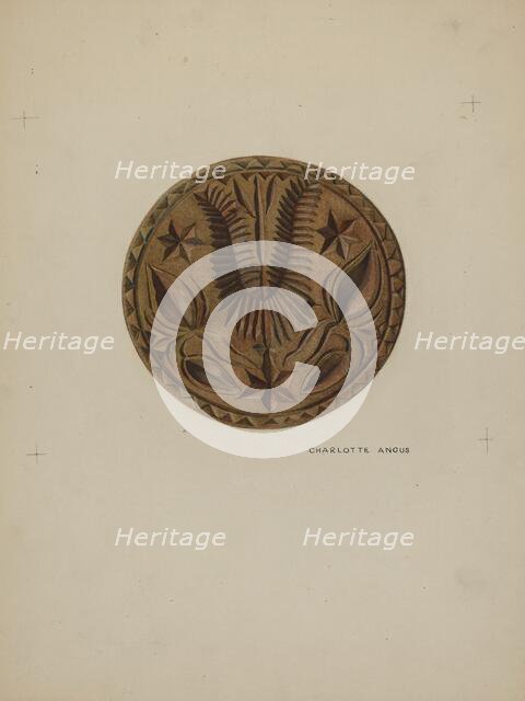 Pa. German Butter Mold, c. 1938. Creator: Charlotte Angus.