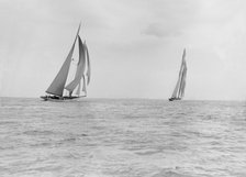 The schooners 'Margherita' & 'Germania', 1913. Creator: Kirk & Sons of Cowes.