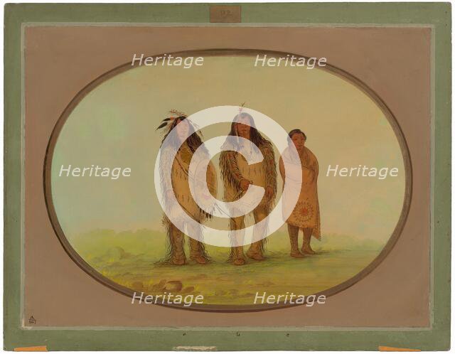 Two Nezperce Warriors and a Boy, 1855/1869. Creator: George Catlin.