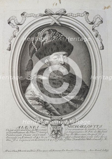 Portrait of the Tsar Alexis I Mikhailovich of Russia (1629-1676), second half of the 17th century. Creator: Larmessin, Nicolas III de (1640-1725).