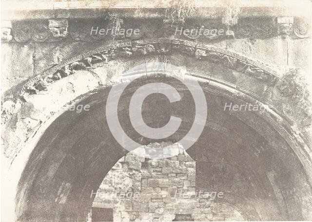 Jérusalem, Sainte-Marie-la-Grande, Détails de la porte, 1854. Creator: Auguste Salzmann.