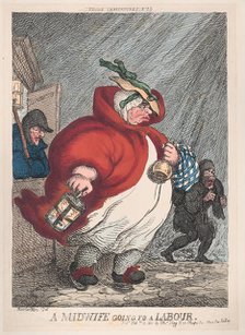 A Midwife Going to a Labour, February 12, 1811., February 12, 1811. Creator: Thomas Rowlandson.