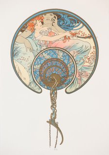 Le vent qui passe emporte la jeunesse. (The Fan), 1899. Creator: Mucha, Alfons Marie (1860-1939).