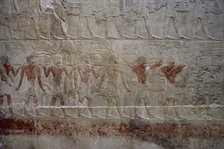 Offering bearers, polychrome relief, Mastaba of Kagemni, Saqqara, Egypt, 2350 BC (2003). Creator: Unknown.