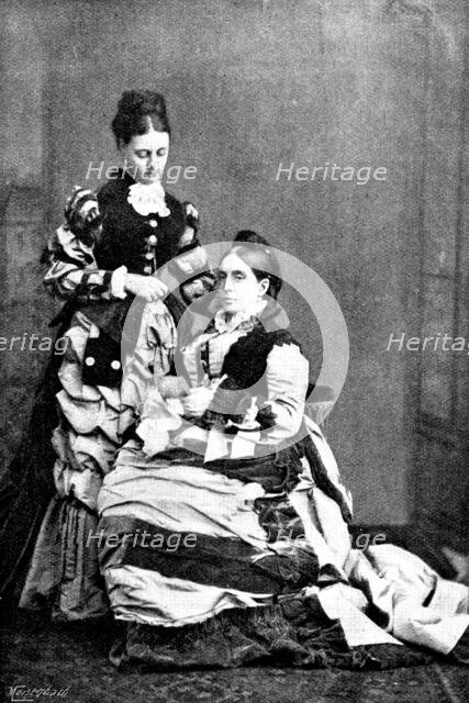 The late Lord Randolph Churchill: Seventh Duchess of Marlborough...and daughter, Lady Wimborne, 1895 Creator: Ferret.