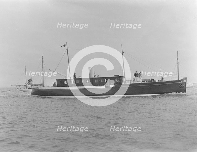 The 65 ton motor yacht 'Mairi' under way, 1921. Creator: Kirk & Sons of Cowes.