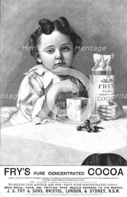 ''Fry's Pure Concentrated Cocoa', 1891. Creator: Unknown.