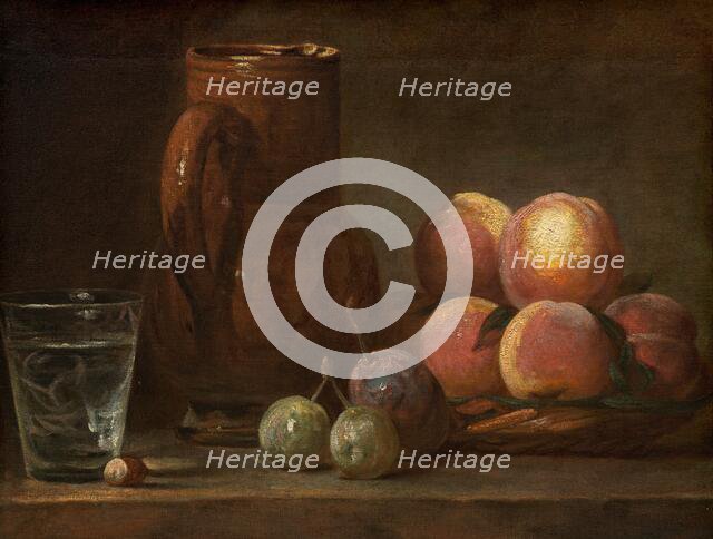 Fruit, Jug, and a Glass, c. 1726/1728. Creator: Jean-Simeon Chardin.