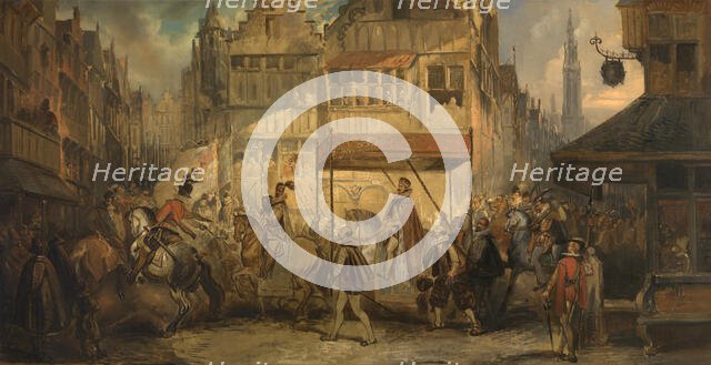 The Joyous Entry of the Duke of Anjou into Antwerp, 1840. Creator: Jan August Hendrik Leys.