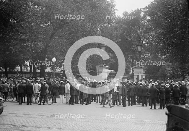 Woman Suffrage - Riot at White House Gate, 1917. Creator: Harris & Ewing.