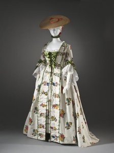 Woman's Robe à la Française or afternoon dress and petticoat, France, c.1760. Creator: Unknown.