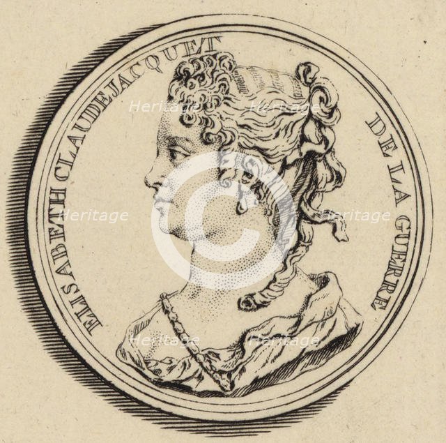 Portrait of the Composer Elisabeth Claude Jacquet de La Guerre (1665-1729). Creator: Crépy, Louis (ca 1680-ca 1750).