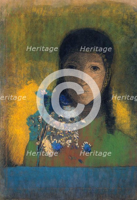 Woman with Wildflowers', c1900. Creator: Redon, Odilon (1840-1916).
