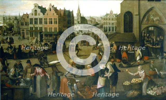 'View of a market place', c1570-1603. Artist: Hendrick van Steenwijck the Elder