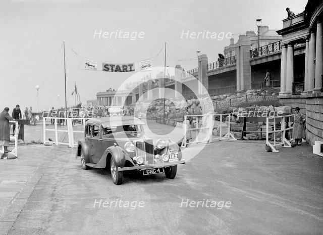 MG SA of GB Hall competing in the Blackpool Rally, 1936. Artist: Bill Brunell.