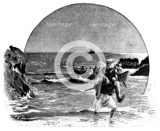 A Visit to Tafilet: landing in Saffi, 1895. Creator: Carl Hentschel.