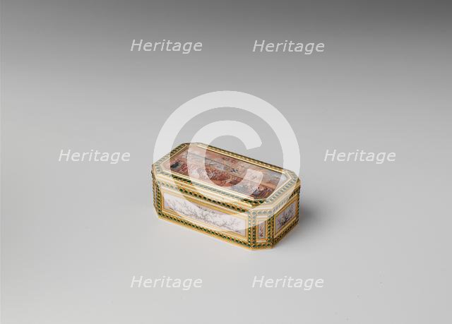 Snuffbox with theatrical scenes of a rope dancer and a puppet show, 1778-79. Creator: Joseph Etienne Blerzy.