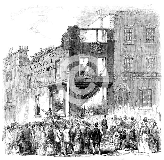 Scene of the Late Fatal Explosion of Fireworks at Lambeth, 1858. Creator: Unknown.