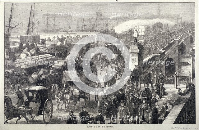 London Bridge (new), London, 1872. Artist: Joseph Swain