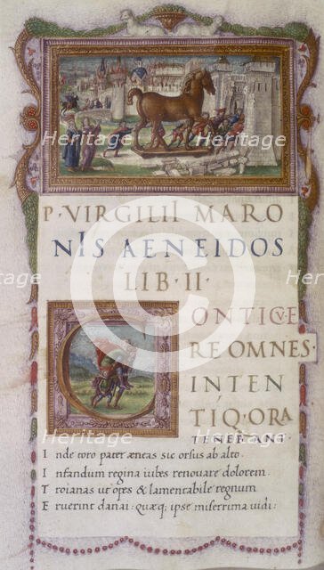 The wooden horse entering the gates of Troy, 1490. Creator: Unknown.