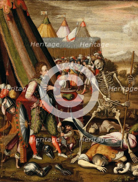 The Dialogue of the Prince with Death. Allegory of the horrors of war, 1540s. Creator: Caron, Antoine (1521-1599).