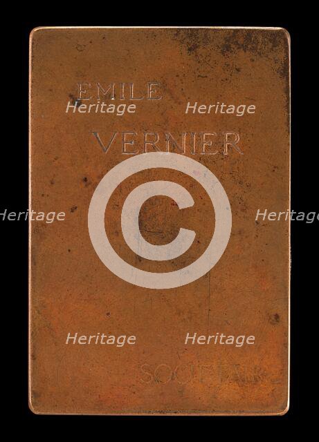 Inscription [reverse], 1890. Creator: Alexandre Louis Marie Charpentier.