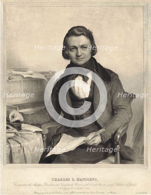 Portrait of the composer Charles-Louis Hanssens (1802-1871), 1840s.