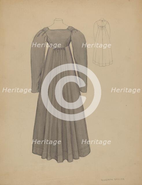 Quaker Dress, c. 1936. Creator: Roberta Spicer.