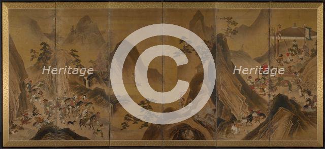 Tartars Hunting in a Mountain Landscape, first half of 1600s. Creator: Unknown.