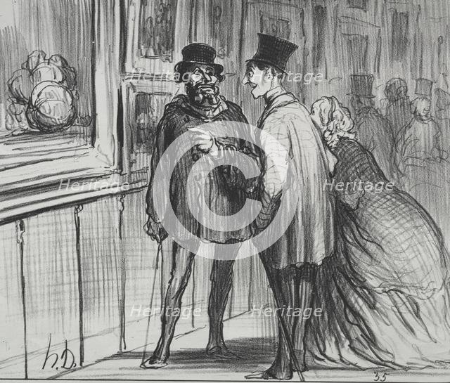 The Exhibition of 1859 (plate 8): The painter who had a painting refused..., 1859. Creator: Honoré Daumier (French, 1808-1879).